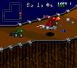 Rock n' Roll Racing (USA) (Beta) In game screenshot